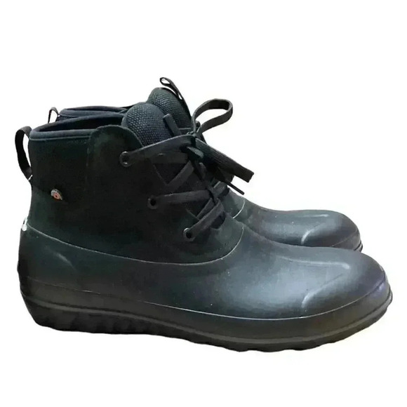Bogs Mens 10 Casual Nubuck Leather Waterproof Lace Up Ankle Snow Boots Black NEW main image 7